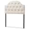Baxton Studio Morris Beige Upholstered Button-Tufted Twin Size Headboard 125-6980 - alternate 2